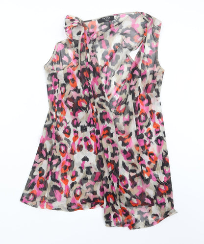 George Womens Pink Geometric Mesh Jacket  Size 12