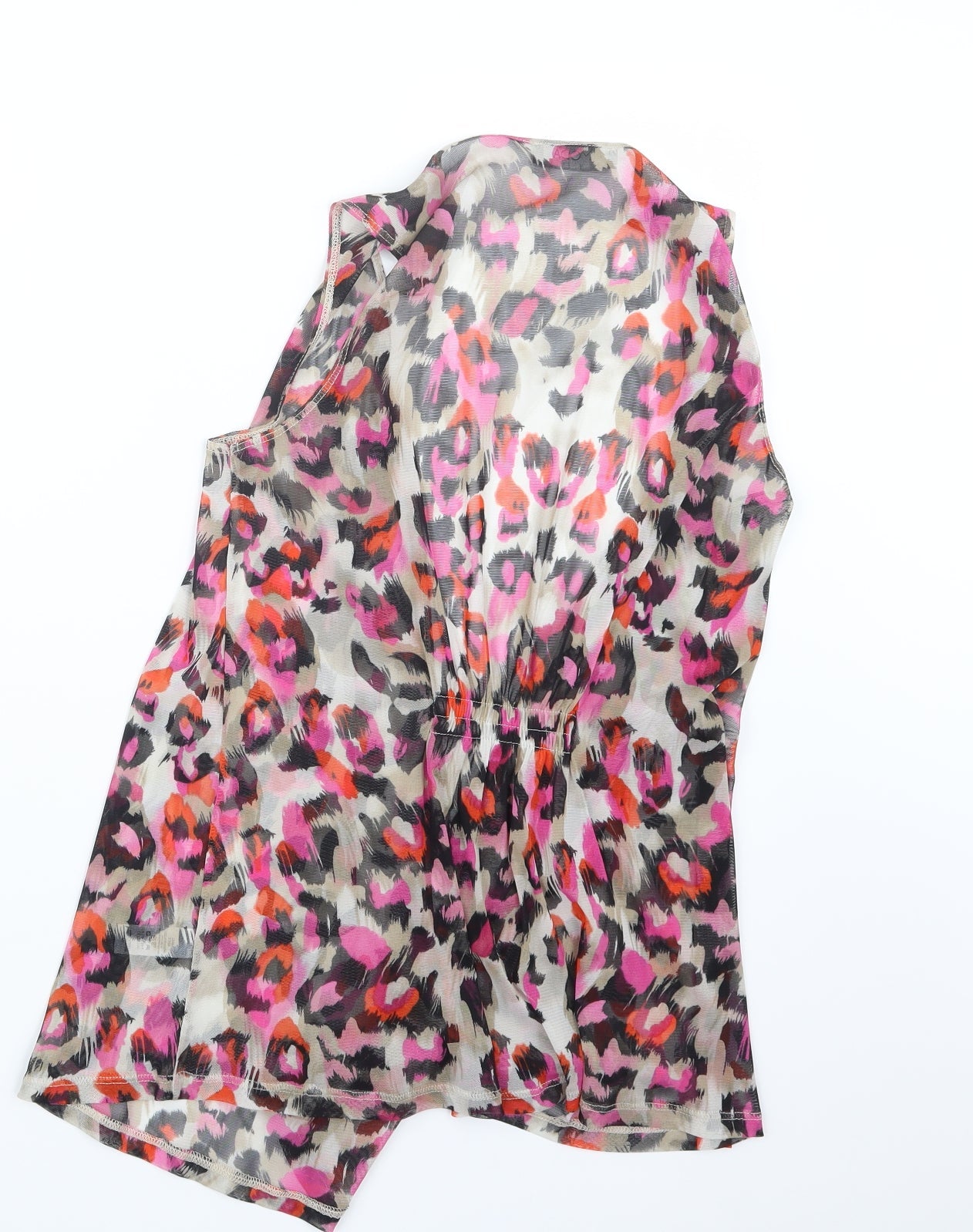 George Womens Pink Geometric Mesh Jacket  Size 12