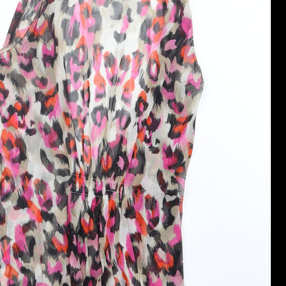 George Womens Pink Geometric Mesh Jacket  Size 12