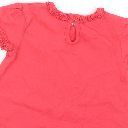 George Girls Red   Basic T-Shirt Size 0-3 Months