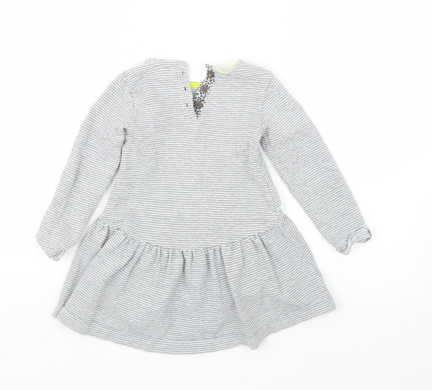 Mini Club Girls Grey Striped  T-Shirt Dress  Size 18-24 Months