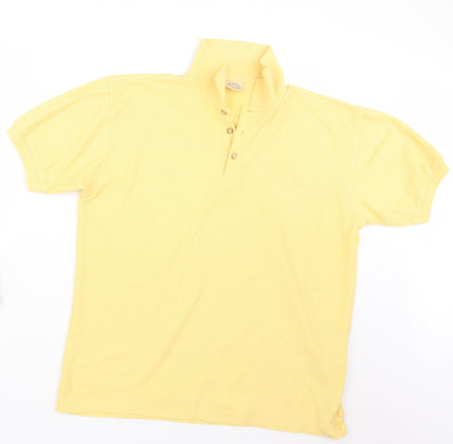 Casual Club Mens Yellow    Polo Size L