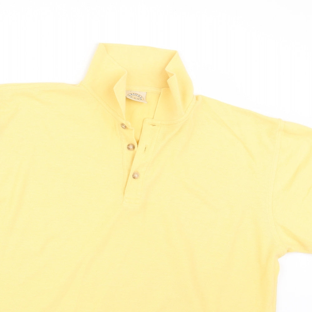 Casual Club Mens Yellow    Polo Size L