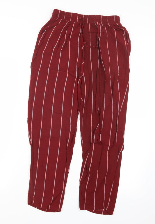 Womens UK Size 8 PRETTYLITTLETHING Regular Fit  Red Trousers