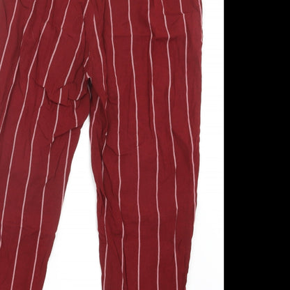 Womens UK Size 8 PRETTYLITTLETHING Regular Fit  Red Trousers