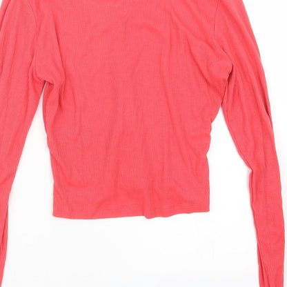 Womens UK Size S Divided by H&M Pink Basic Button-Up