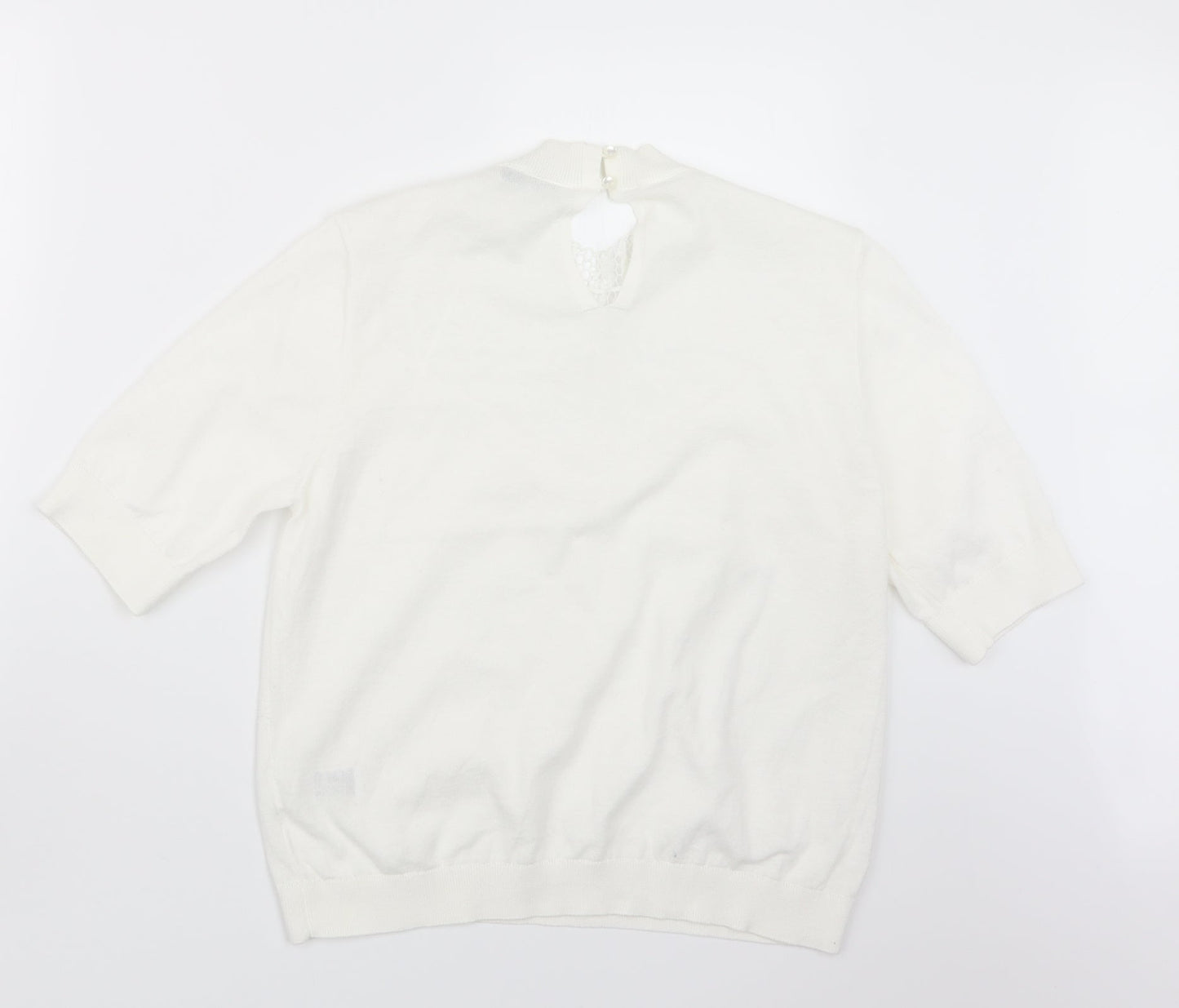 Womens UK Size 14 Marks and Spencer White Pullover Jumper