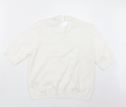 Womens UK Size 14 Marks and Spencer White Pullover Jumper