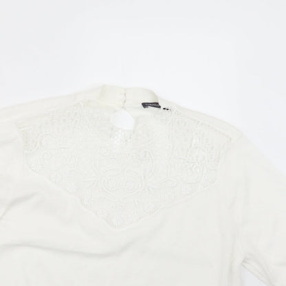 Womens UK Size 14 Marks and Spencer White Pullover Jumper