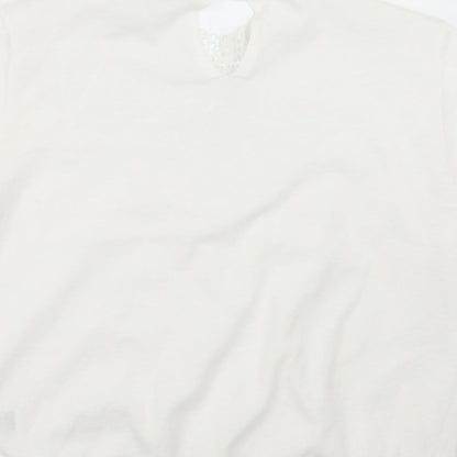 Womens UK Size 14 Marks and Spencer White Pullover Jumper