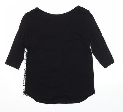 Papaya Womens Black Geometric Jersey Tunic Blouse Size 14