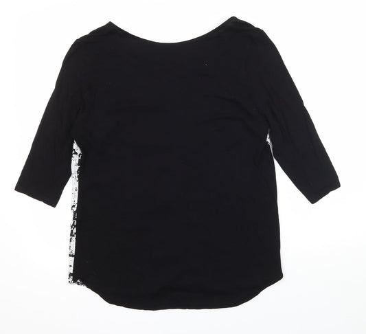 Papaya Womens Black Geometric Jersey Tunic Blouse Size 14