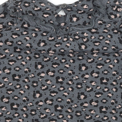 George Girls Grey Animal Print Jacquard T-Shirt Dress  Size 3-6 Months
