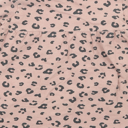 F&F Girls Pink Animal Print Jersey T-Shirt Dress  Size 3-6 Months