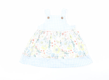 Nutmeg Girls  Floral  Pinafore/Dungaree Dress  Size 3-6 Months
