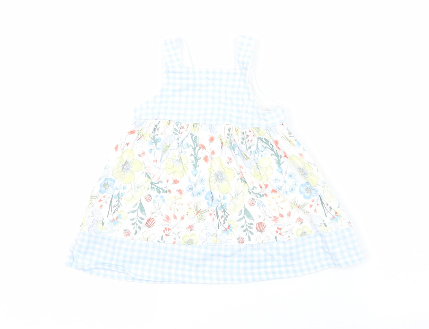 Nutmeg Girls  Floral  Pinafore/Dungaree Dress  Size 3-6 Months