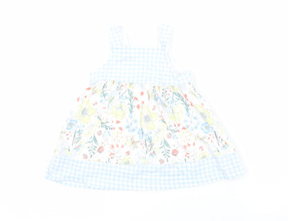 Nutmeg Girls  Floral  Pinafore/Dungaree Dress  Size 3-6 Months