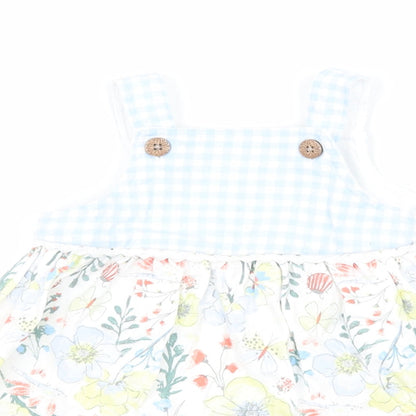 Nutmeg Girls  Floral  Pinafore/Dungaree Dress  Size 3-6 Months