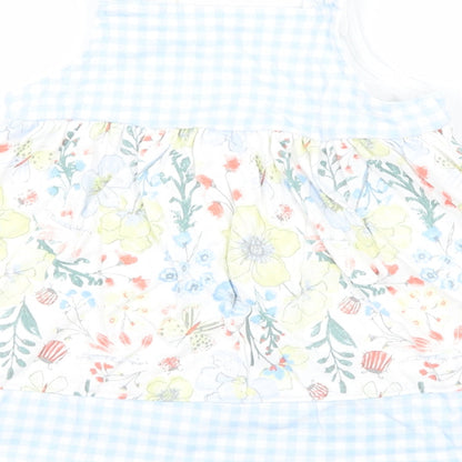 Nutmeg Girls  Floral  Pinafore/Dungaree Dress  Size 3-6 Months