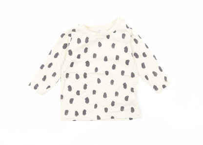M&S Baby Beige Polka Dot Jersey Basic T-Shirt Size 3-6 Months