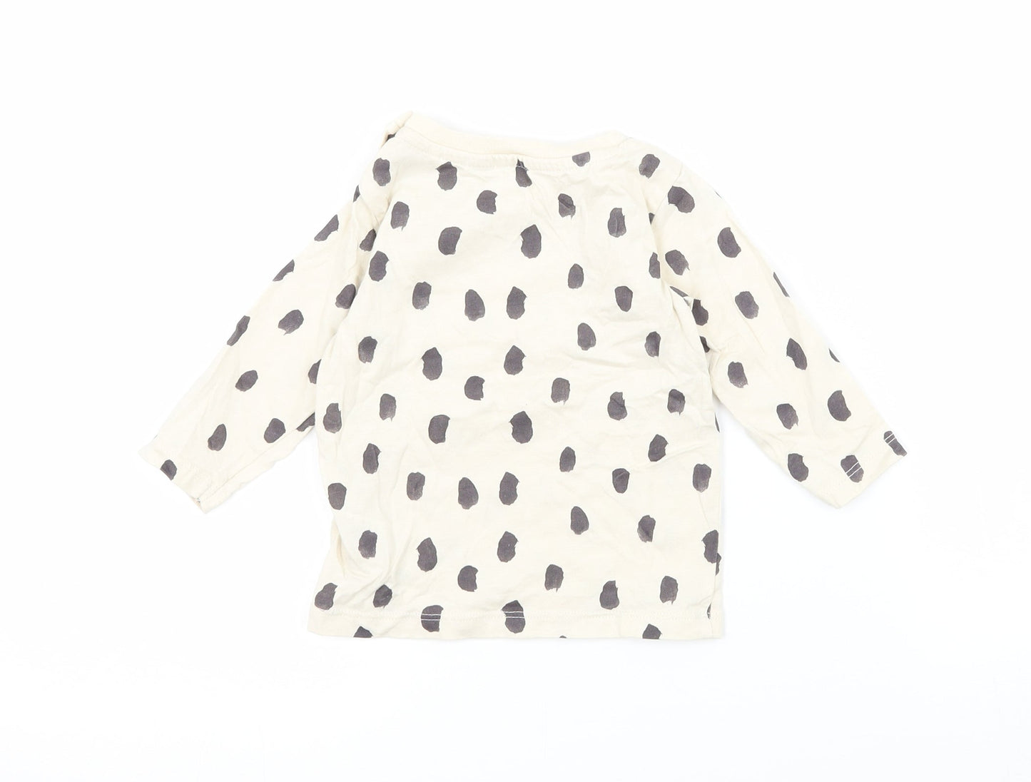 M&S Baby Beige Polka Dot Jersey Basic T-Shirt Size 3-6 Months