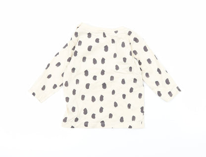 M&S Baby Beige Polka Dot Jersey Basic T-Shirt Size 3-6 Months
