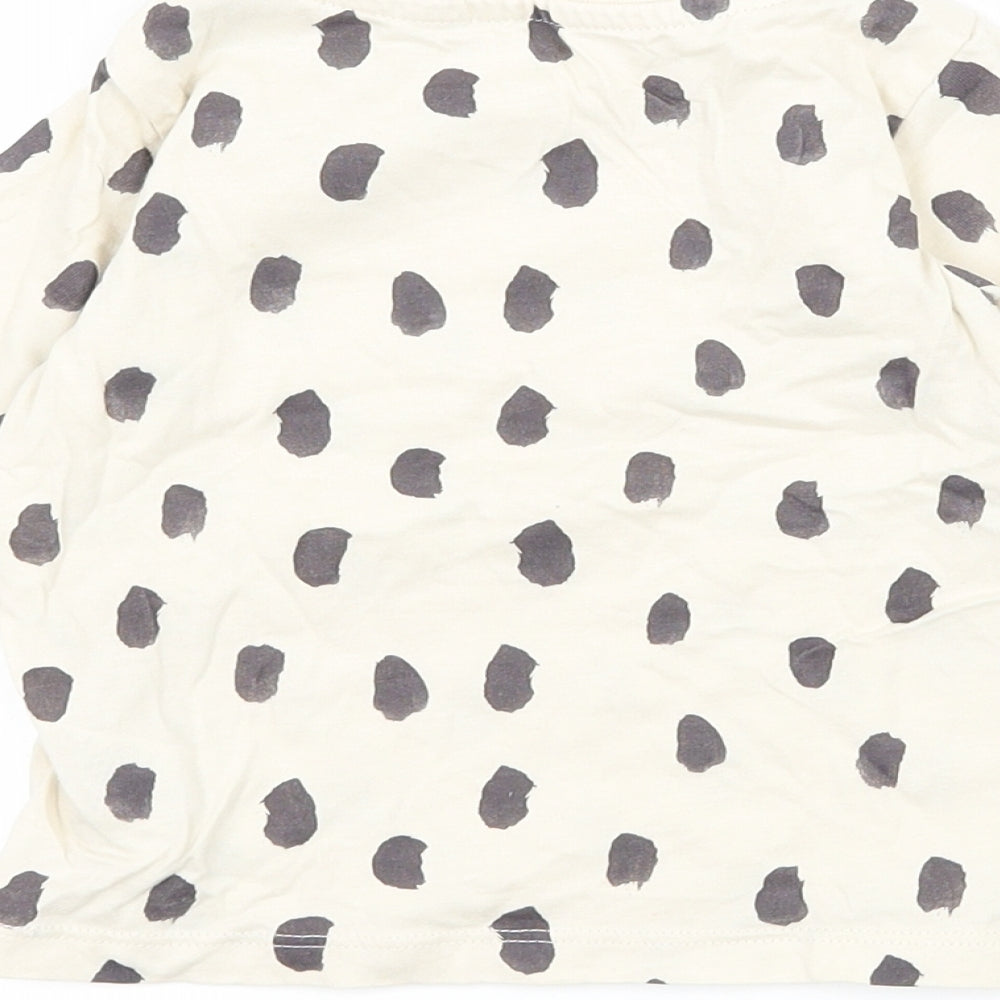 M&S Baby Beige Polka Dot Jersey Basic T-Shirt Size 3-6 Months