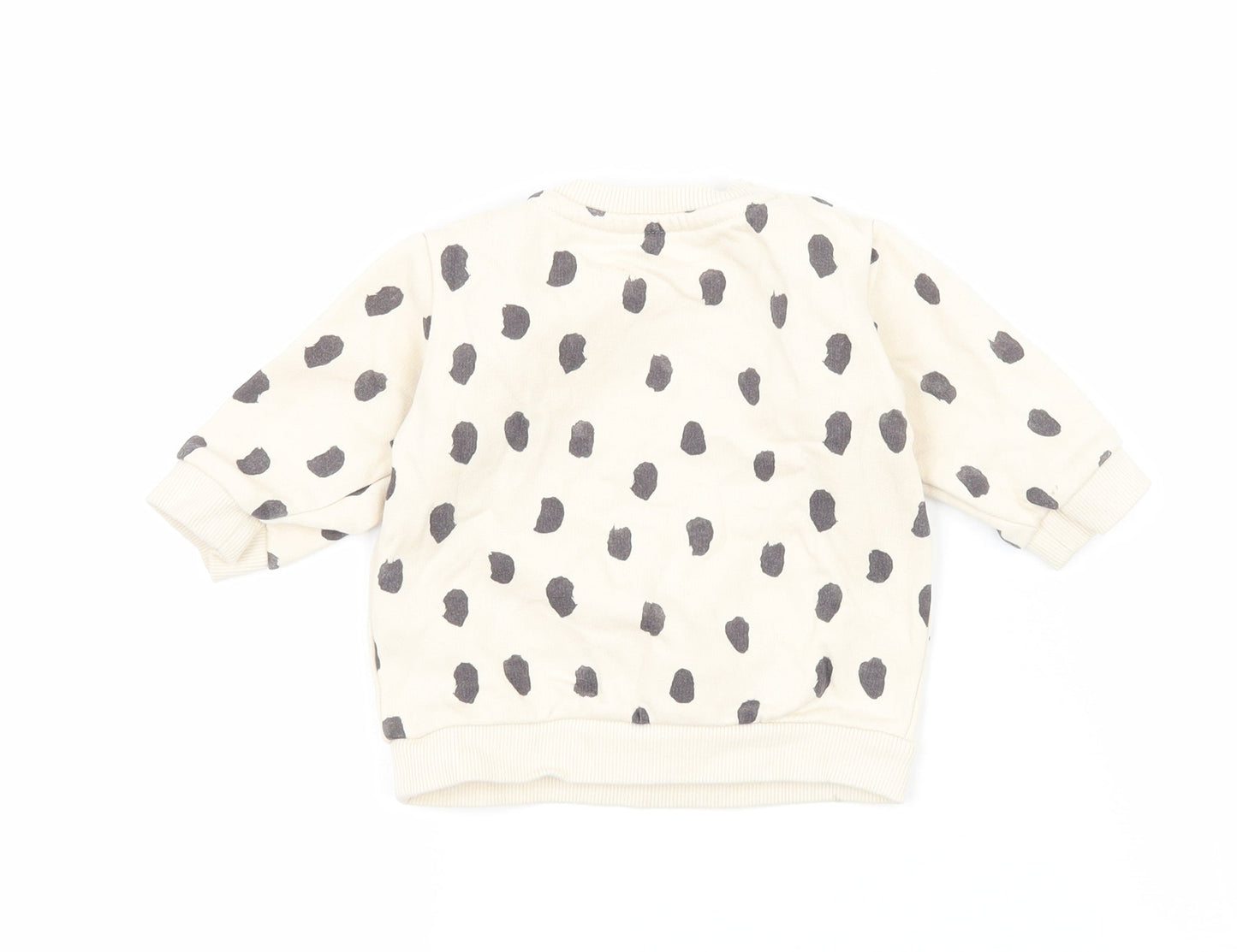 &S Baby Beige Polka Dot Jersey Pullover Jumper Size 3-6 Months