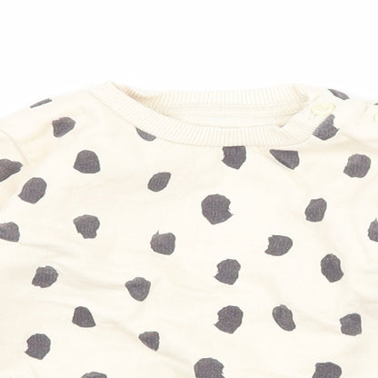 &S Baby Beige Polka Dot Jersey Pullover Jumper Size 3-6 Months
