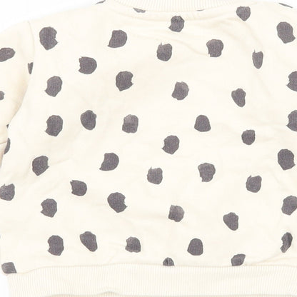 &S Baby Beige Polka Dot Jersey Pullover Jumper Size 3-6 Months