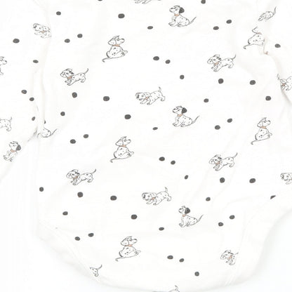 Disney Girls White Polka Dot Jersey Babygrow One-Piece Size 6-9 Months