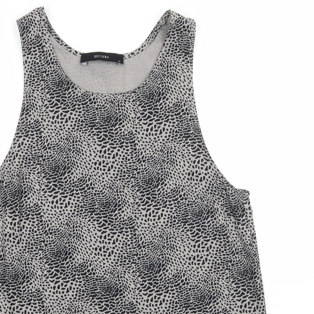 Womens UK Size 10 Decjuba Grey Basic Tank