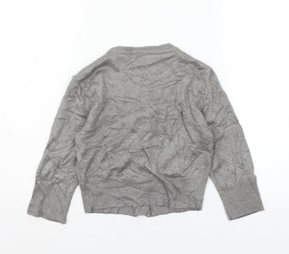 Marks and Spencer Girls Grey  Knit Cardigan Jumper Size 11-12 Years