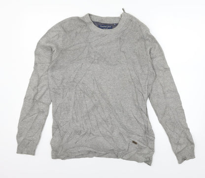 Twisted Soul Mens Grey  Knit Pullover Jumper Size S