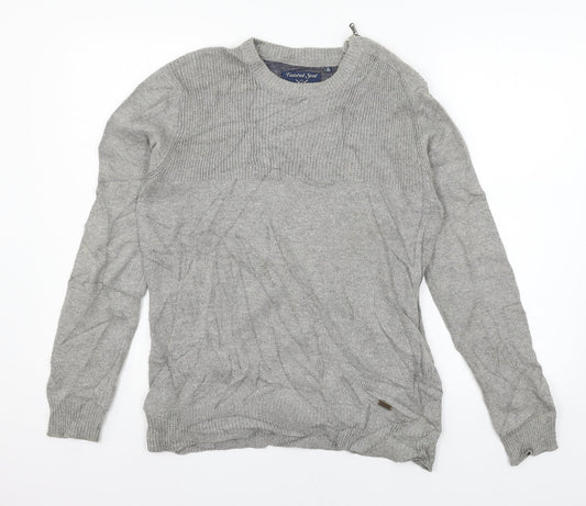 Twisted Soul Mens Grey  Knit Pullover Jumper Size S