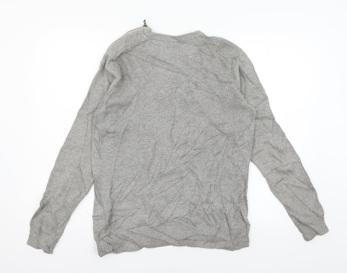 Twisted Soul Mens Grey  Knit Pullover Jumper Size S