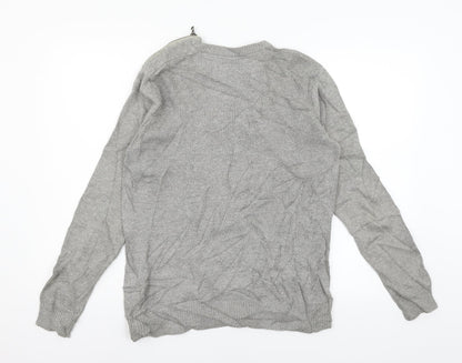 Twisted Soul Mens Grey  Knit Pullover Jumper Size S