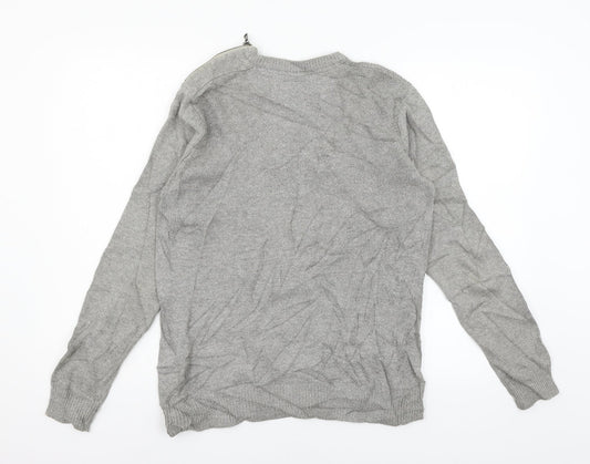 Twisted Soul Mens Grey  Knit Pullover Jumper Size S