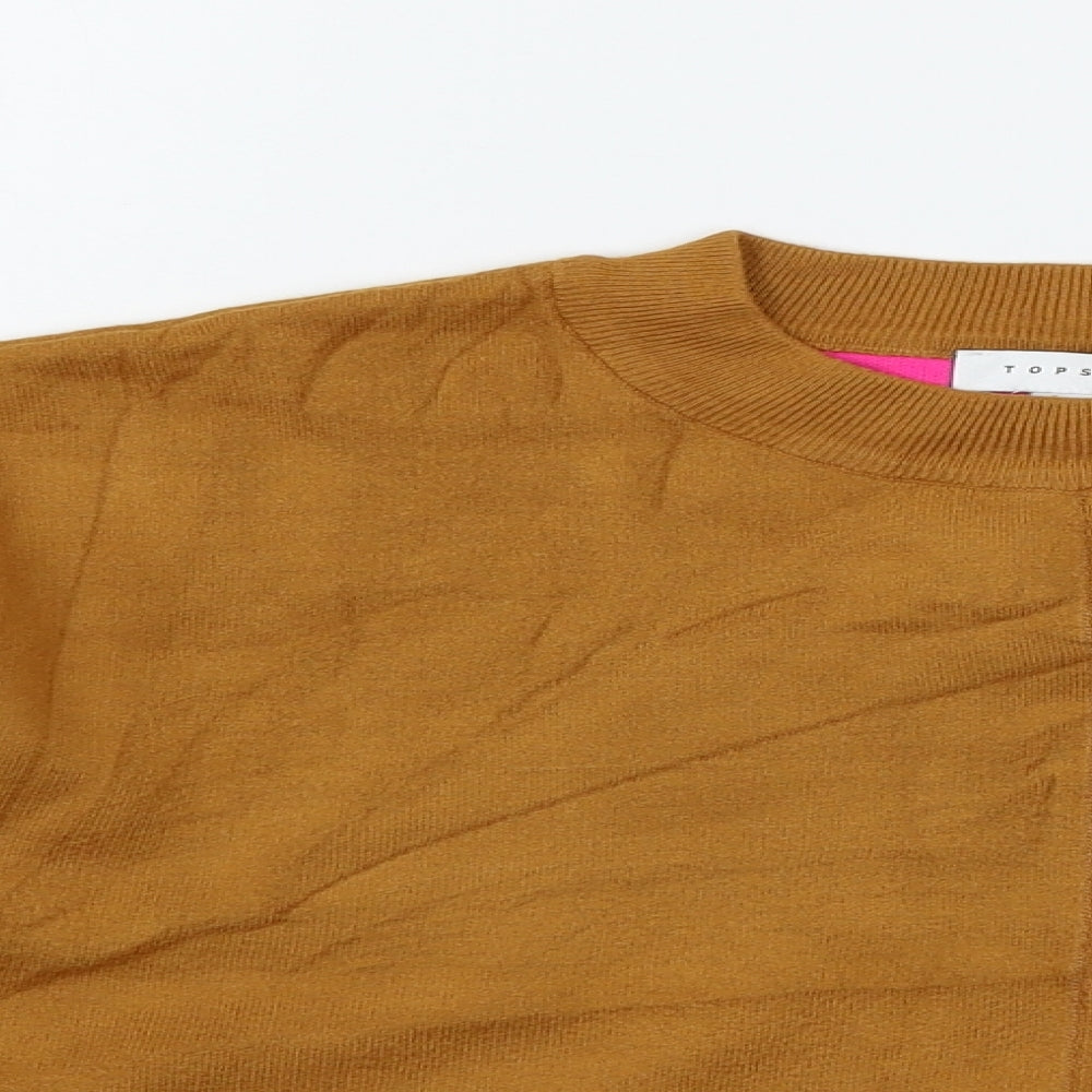 Womens UK Size S Topshop Brown Pullover Jumper