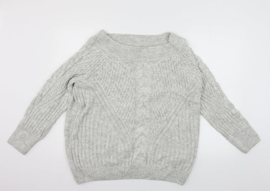 Womens UK Size L Papaya Grey Pullover Jumper