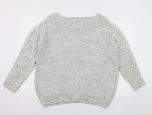 Womens UK Size L Papaya Grey Pullover Jumper