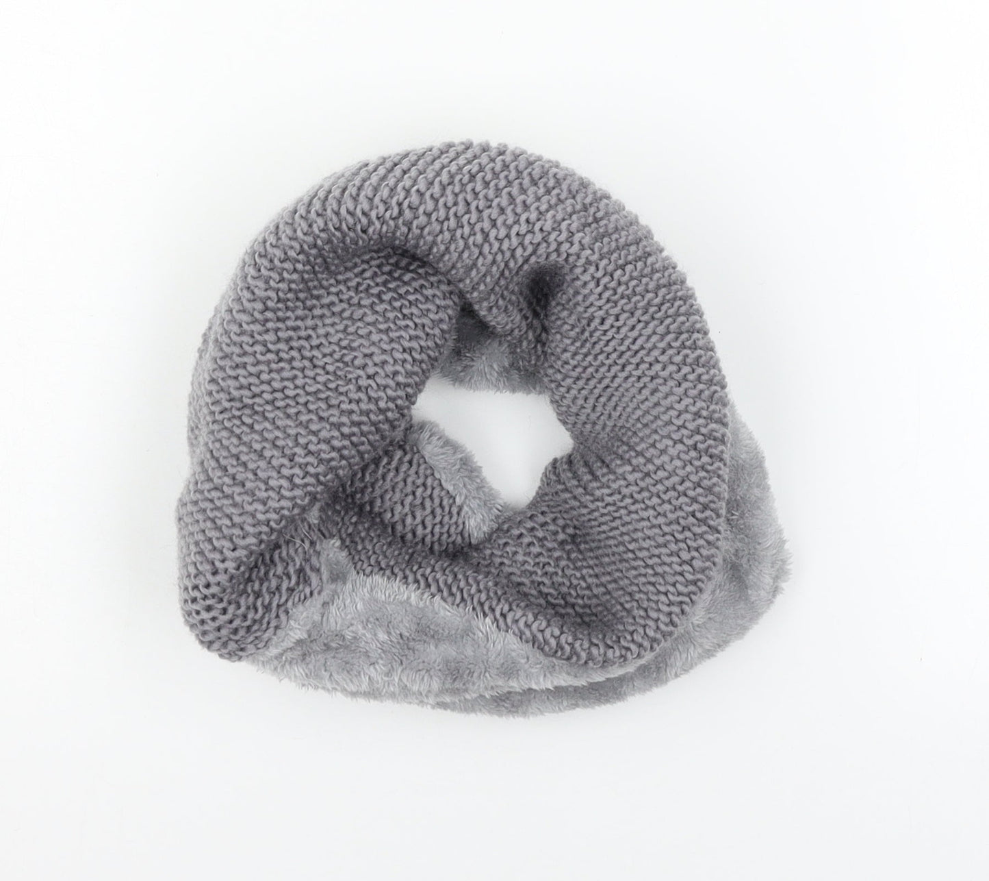 kimod Womens Grey  Knit  Scarf   - Faux Fur