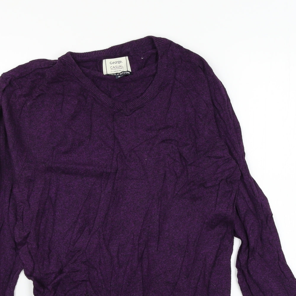 George Mens Purple  Knit Pullover Jumper Size S