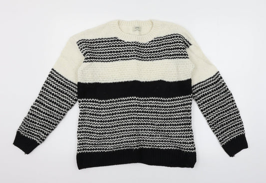 Womens UK Size S Papaya Black Pullover Jumper