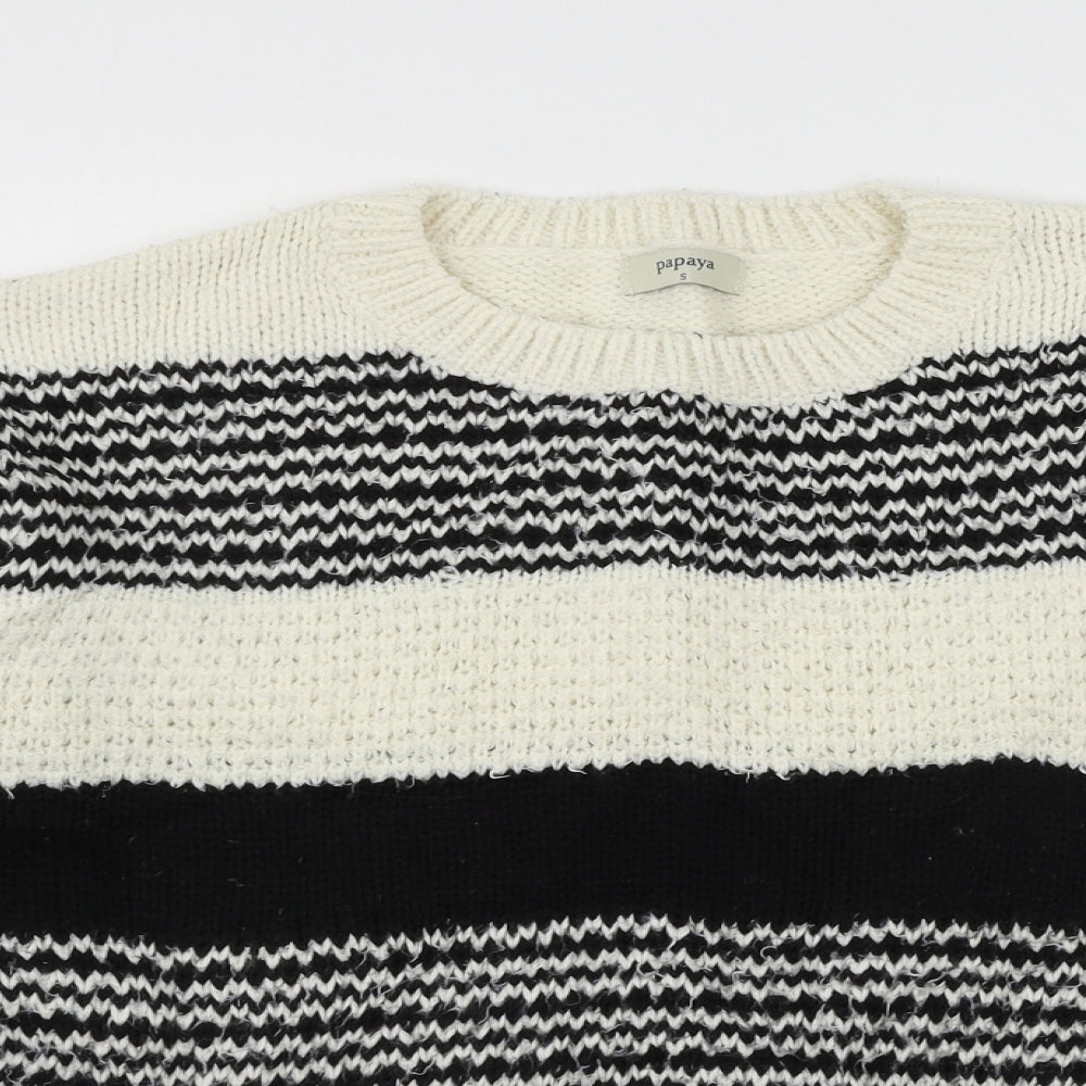 Womens UK Size S Papaya Black Pullover Jumper