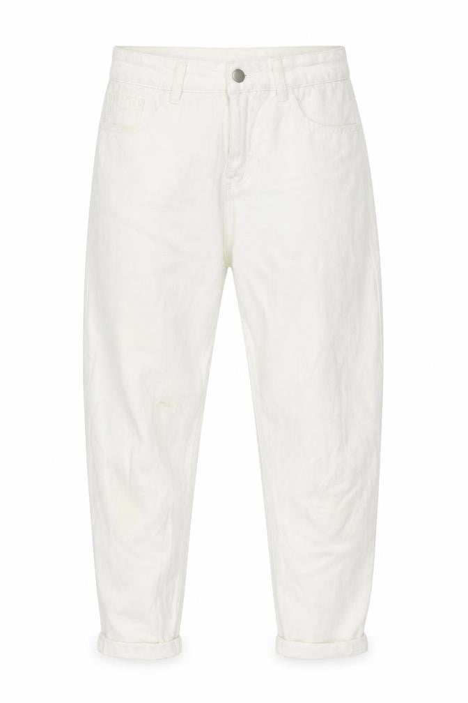 Womens White  Denim Mom Jeans Size S L21 in