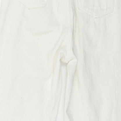 Womens UK Size S Preworn Regular Fit Mom White Jeans