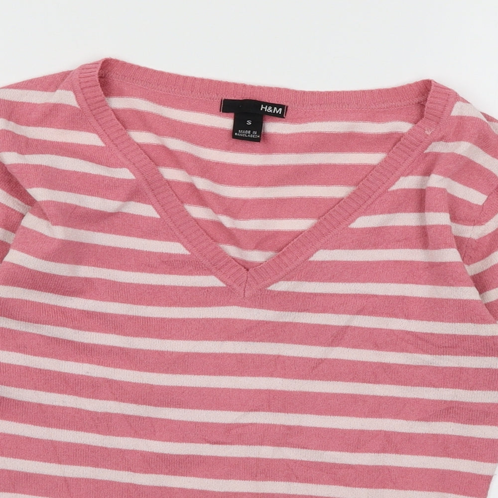 Womens UK Size S H&M Pink Pullover Jumper