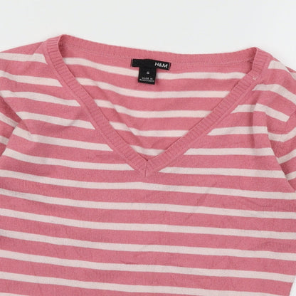 Womens UK Size S H&M Pink Pullover Jumper