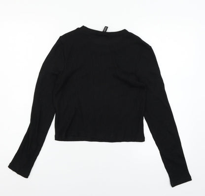 Womens UK Size M Divided by H&M Black Basic T-Shirt